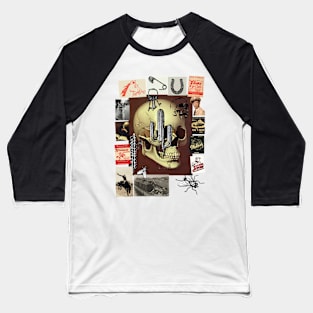 SKULL WESTERN COLLAGE Baseball T-Shirt